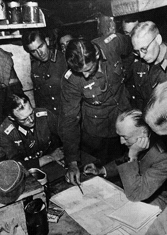 Junior officers planning an attack on the Eastern Front in October 1943