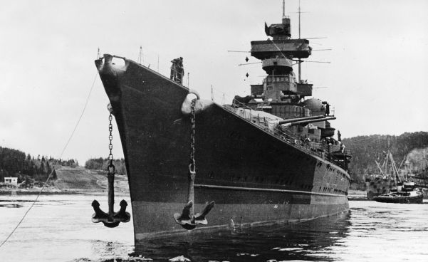 The heavy cruiser Prinz Eugen, which was launched in August as part of the Kriegsmarine’s rearmament policy.