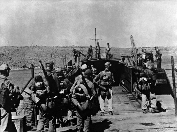 German troops on their way to the Dodecanese following the landing of British forces on the islands