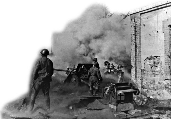 Red Army artillery pounds German units outside Kharkov in the Soviet advance to the Dniepr River